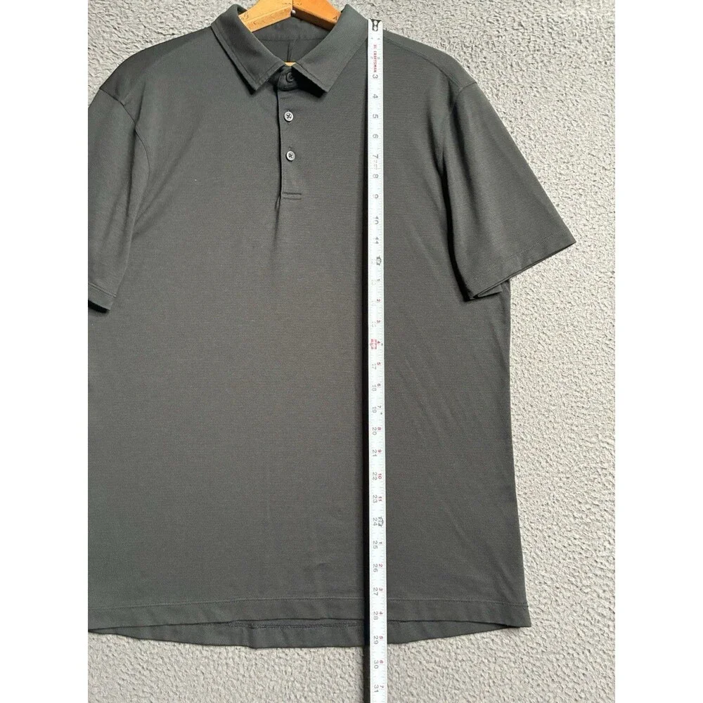 Lululemon Men’s Black Performance Evolution Polo Shirt Size L Stretch Golf - Picture 9 of 11